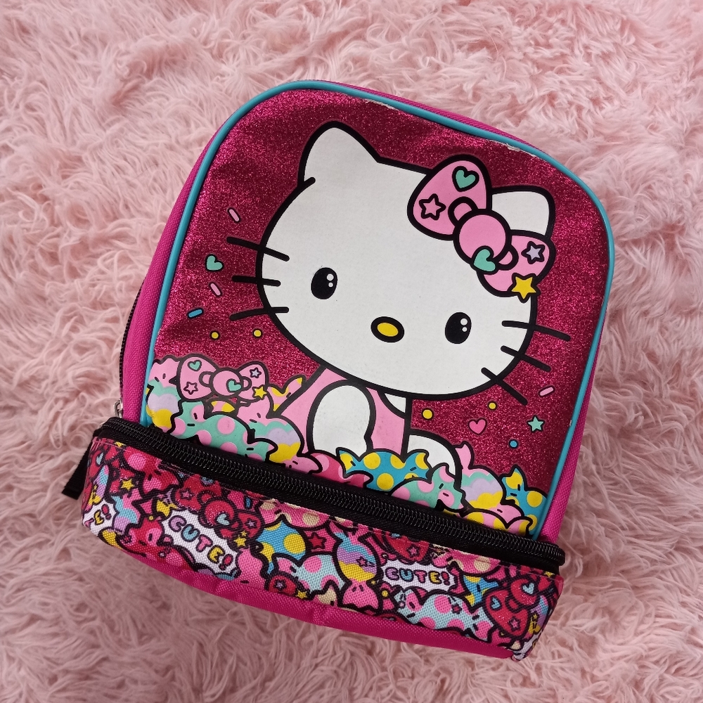 SOLD! Hello Kitty y2k glittery insulated lunch tote! EUC! Vintage kawaii sanrio! - Picture 1 of 15